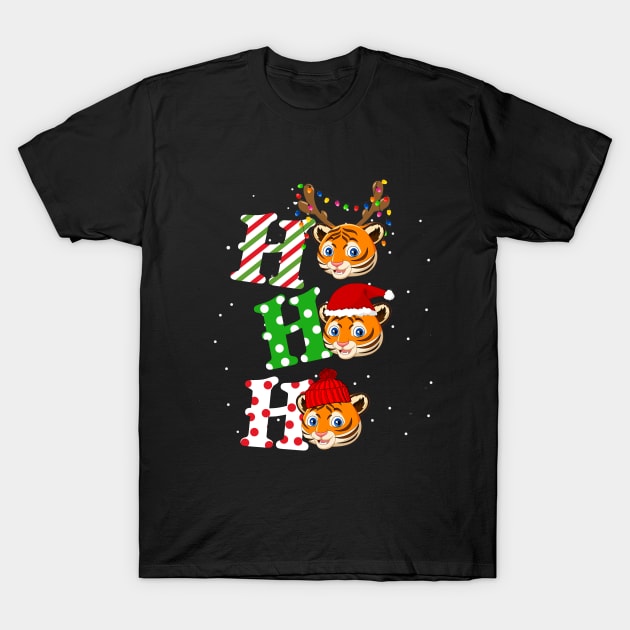 Tiger Ho Ho Ho Christmas T-Shirt by TeeSky